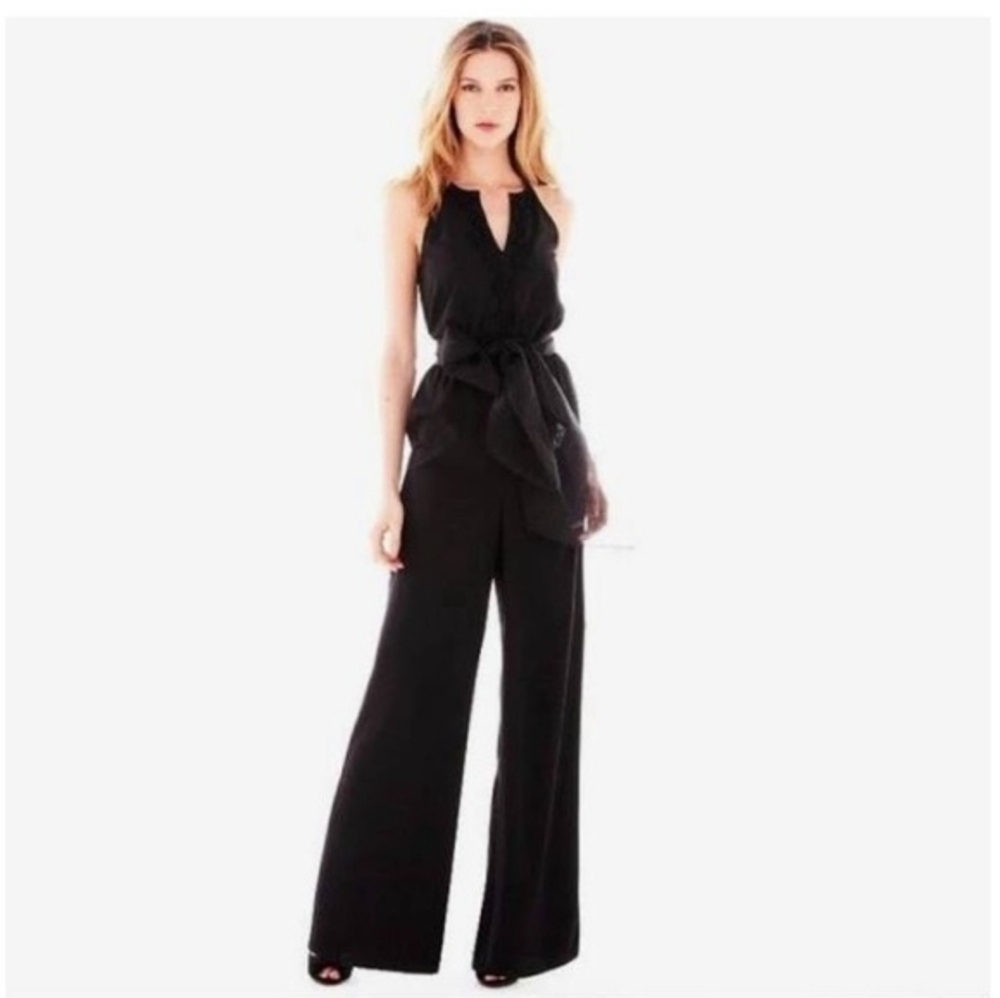 Marchesa Pearl Georgina Chapman Jumpsuit Size 2 Beaded Black AJ-1982